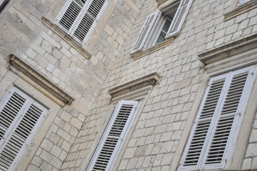 window blinds of a building