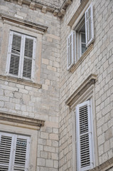 window blinds of a building