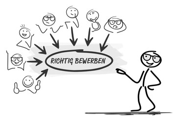 Strichmännchen - richtig bewerben