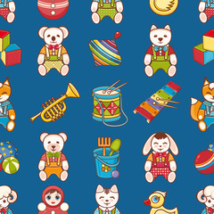 Naklejka premium Child toy seamless pattern. Design element 