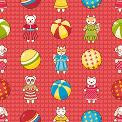 Child toy seamless pattern. Design element for postcard, banner, flyer