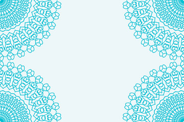 template for Business card. Mandala decorative elements. vector illustration. Arabic, Indian, Turkish, Ottoman motifs. blue color