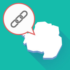 Long shadow Antarctica map with a chain