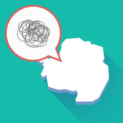 Long shadow Antarctica map with a doodle