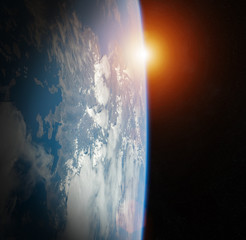 Planet Earth view 3D rendering elements of this image furnished by NASA
