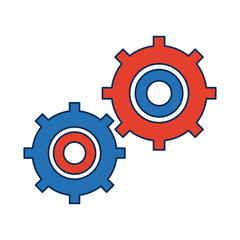 gears symbol concept of motion and mechanics connection and operation