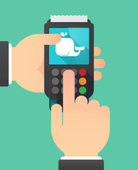 Long shadow dataphone with a whale