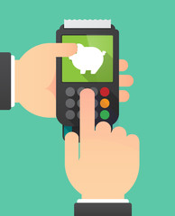 Long shadow dataphone with a pig