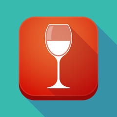 Long shadow app button with a cup of wine