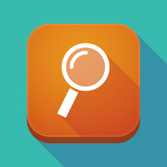 Long shadow app button with a magnifier