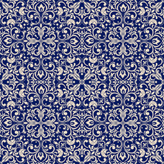 Seamless asian ethnic floral retro doodle background pattern in vector. Islam, Arabic, Indian, ottoman motifs design tribal pattern. Zentangle circles for printing on fabric or paper