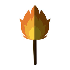 torch with a burning fire hot flame