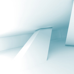 Abstract white empty room interior, render