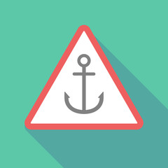 Long shadow warning signal with an anchor