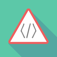 Long shadow warning signal with a code sign