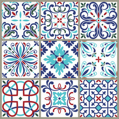 Patterns set with abstract flourish ornament.  For invitations, design wallpaper, pattern fills, web page, banner, flyer. Vector illustration.