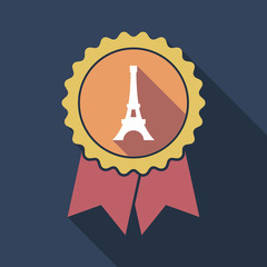 Long shadow badge with   the Eiffel tower