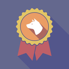 Long shadow badge with  a dog head