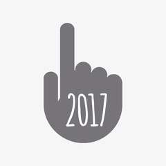 Isolated touching hand with  a 2017 year  number icon
