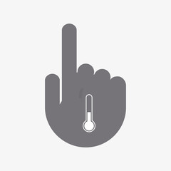 Isolated touching hand with  a thermometer icon