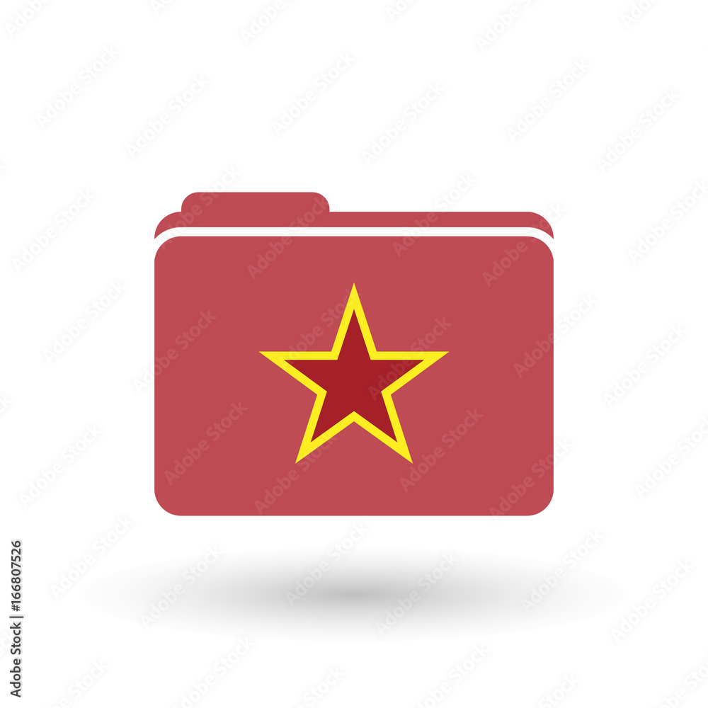 Poster Isolated folder with  the red star of communism icon