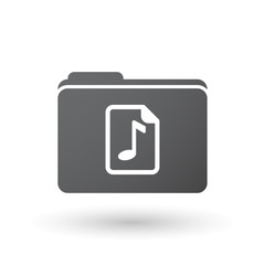Isolated folder with  a music score icon