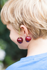 Sweet cherries as an earring