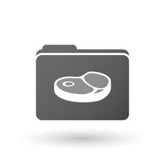 Isolated folder with  a steak icon