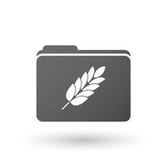 Isolated folder with  a wheat plant icon