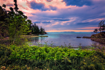 Sunset Over Small Cove on Samish Bay..