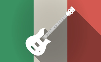 Long shadow Italy flag with  an electric guitar