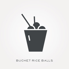 Silhouette icon bucket rice balls