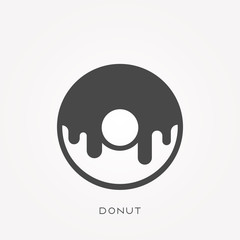 Silhouette icon donut