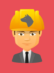 Worker avatar with  a dog head