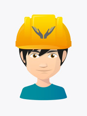 Worker avatar with  two hands offering