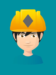 Worker avatar with  the  diamond  poker playing card sign