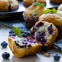 fresh blueberry muffin - 166809544
