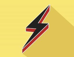 Thunder Logo Black And Red Vector Illustration