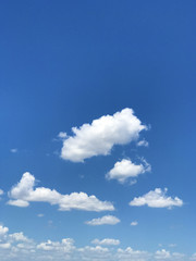 Blue sky and white fluffy clouds