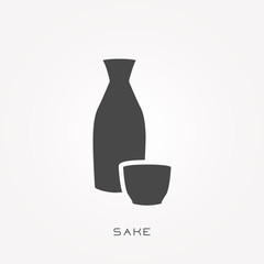 Silhouette icon sake