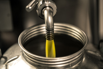 Processing of olive oil in a modern farm. - 166810985