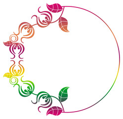 Beautiful gradient frame. Color silhouette frame for advertisements, wedding and other invitations or greeting cards. Raster clip art.