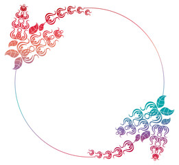 Beautiful gradient round frame. Color silhouette frame for advertisements, wedding and other invitations or greeting cards. Raster clip art.