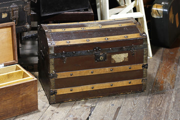 Old Wooden Trunk Chest