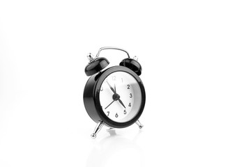 Black Alarm Clock On White Background