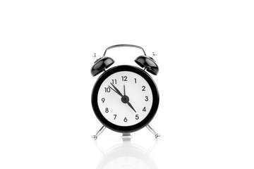 Black Alarm Clock On White Background
