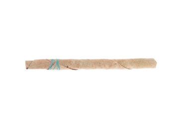 A cigarette bidi on a white background.