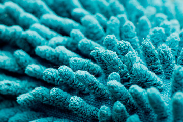 Naklejka na ściany i meble blue carpet / blue fabric texture background / closeup