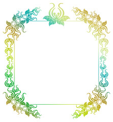 Beautiful gradient frame. Color silhouette frame for advertisements, wedding and other invitations or greeting cards. Raster clip art.
