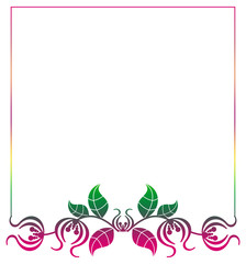 Beautiful gradient frame. Color silhouette frame for advertisements, wedding and other invitations or greeting cards. Raster clip art.